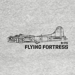 B-17 Flying Fortress - USAAF (Black) T-Shirt